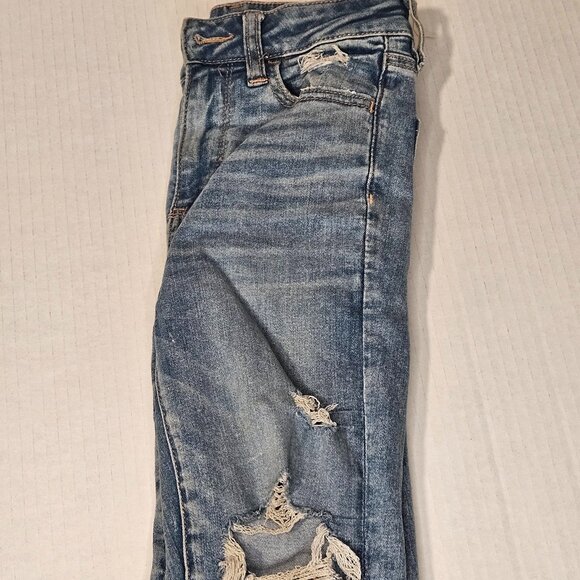 American Eagle Next Level Stretch Jeans, Distressed, Size 00 - Picture 3 of 8
